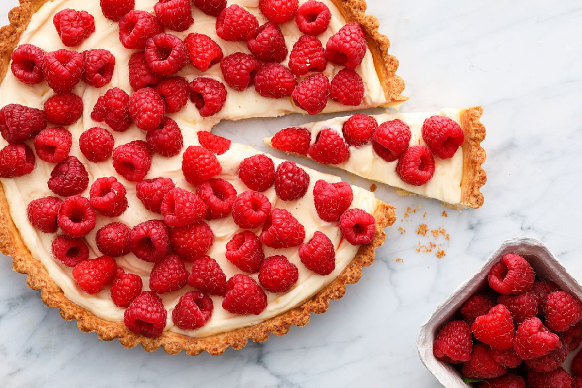 Tarta z malinami