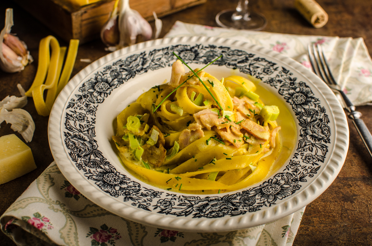 Makaron z kurczakiem w sosie curry