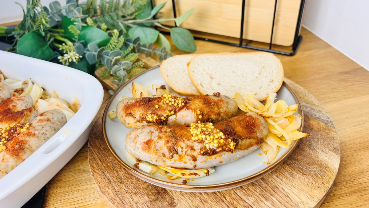 Biała kiełbasa pieczona