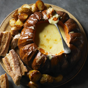 Fondue z pieczonej dyni