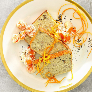 Mus z dorsza z duszoną marchewką