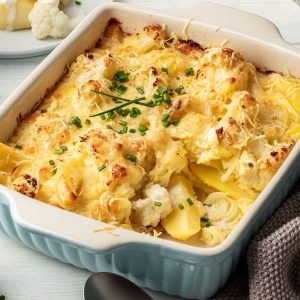 zapiekanka z ziemniakami i kalafiorem