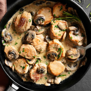 Polędwiczki w sosie pieczarkowym