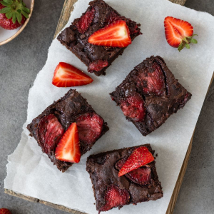 Brownie z truskawkami