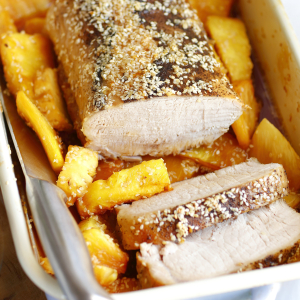 Schab z glazurowanym ananasem