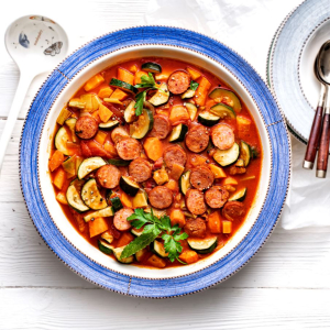 bigos z cukinii z kiełbasą