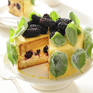 Tort jeżynowo-pomarańczowy z bazylią