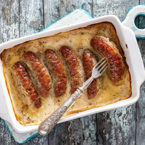 Biała kiełbasa w sosie chrzanowym