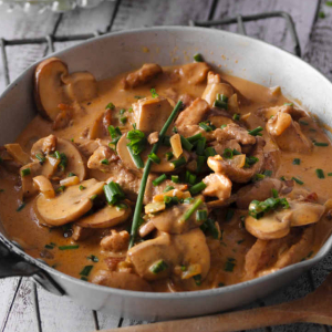 Polędwiczki w sosie grzybowym