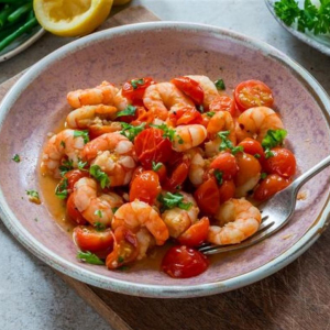 Krewetki z pomidorami