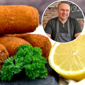 krokiety z białą kiełbasą