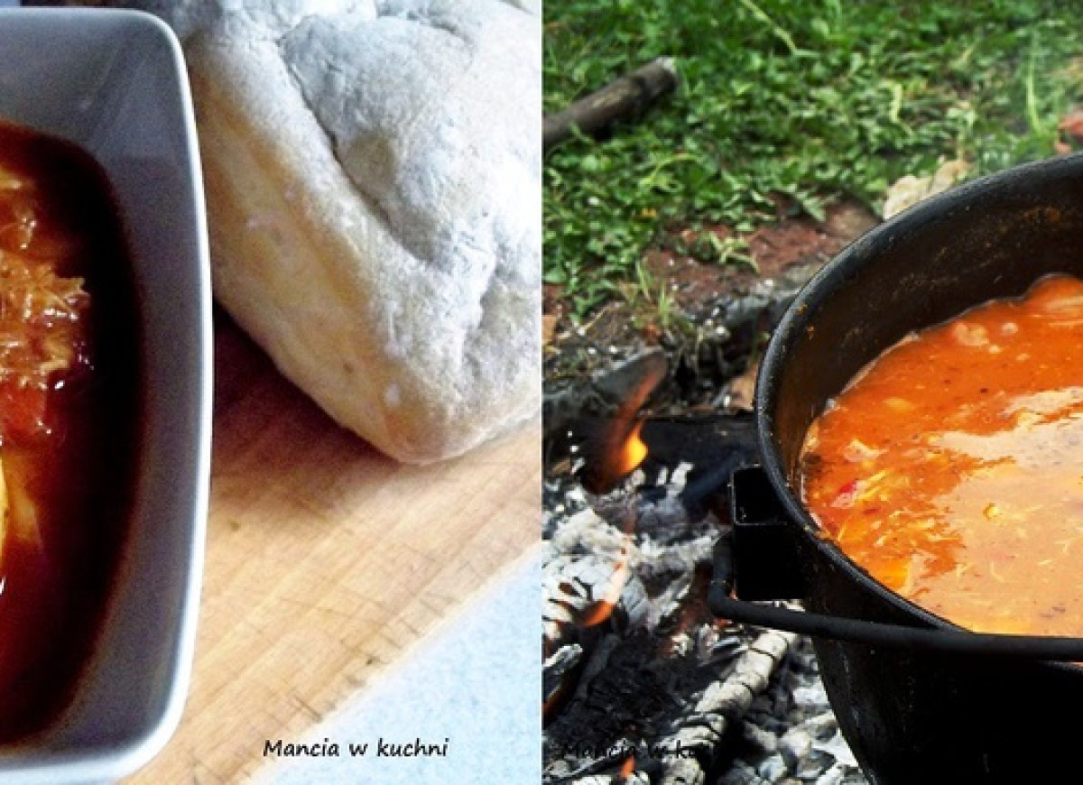 Fasolka z kociołka na ogniu