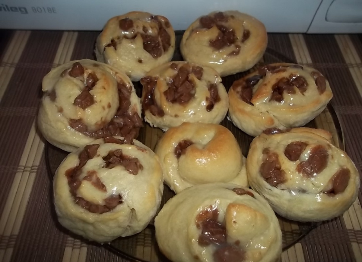 Drożdżówki z czekoladą