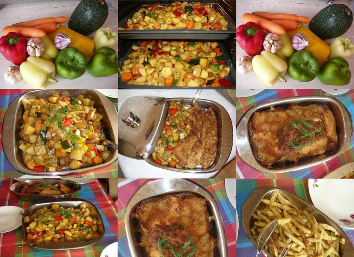 Schabowe z warzywami...