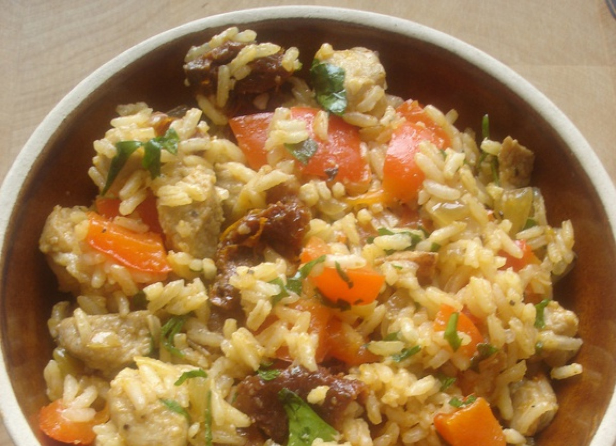 Risotto z mięsem i warzywami