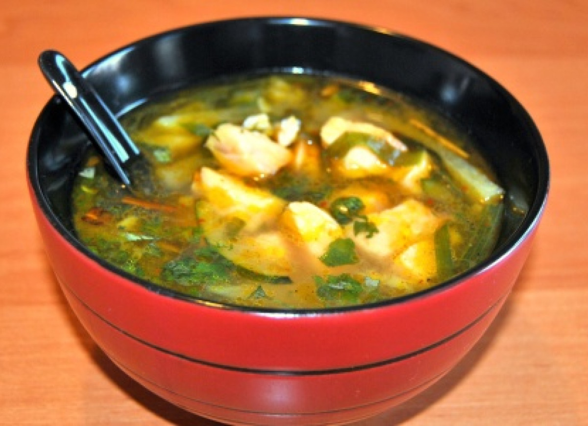 Tajska Zupa z Łososiem