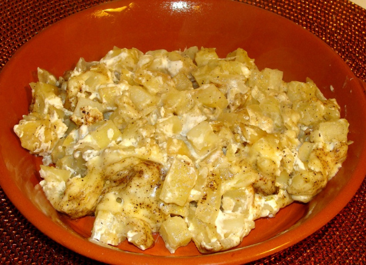 Suszony-pieczony dorsz w śmietanie