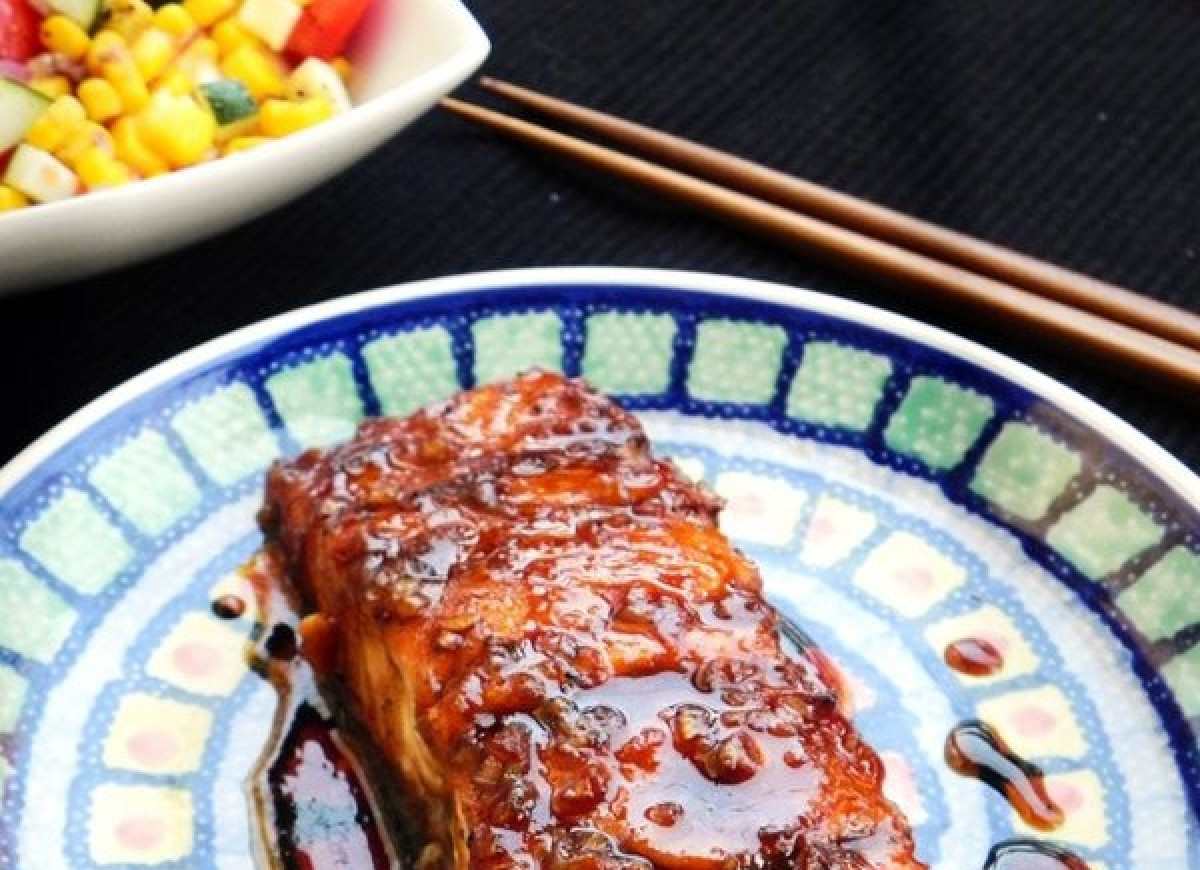 Łosoś w sosie teriyaki