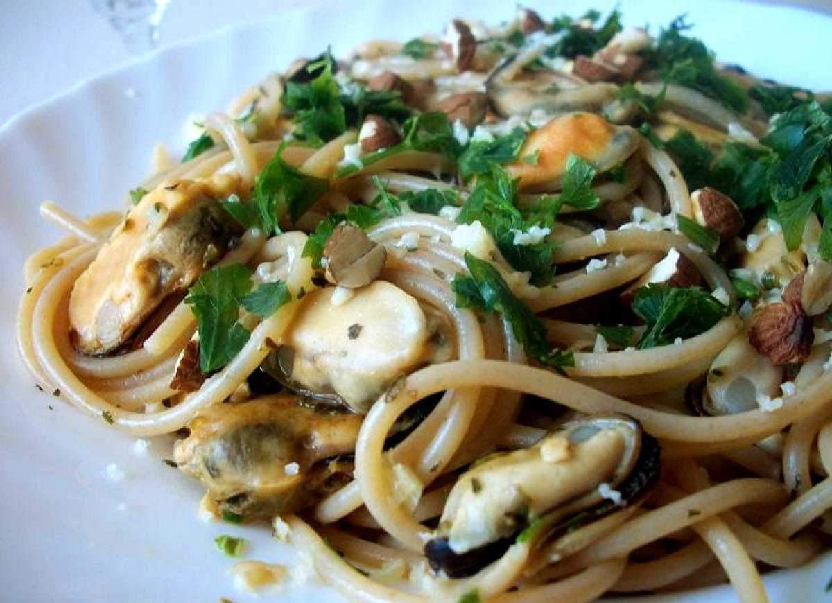 Spaghetti z omułkami