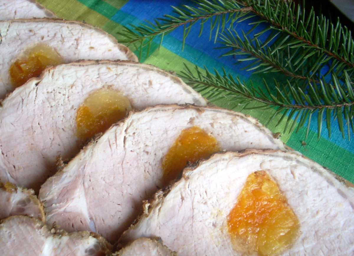 Schab pieczony z morelami