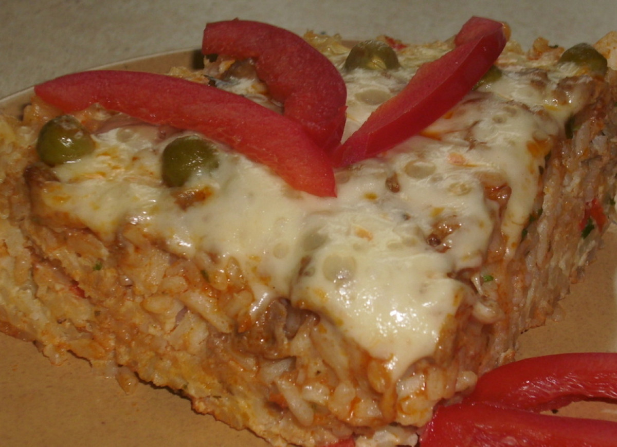 Zapiekanka z ryżu i mięsa mielonego