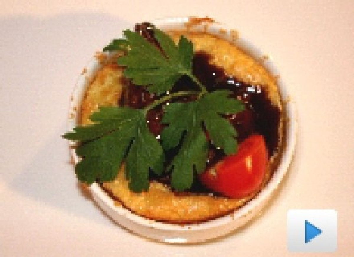 Sufleciki kukurydziane z glazurowanymi wątróbkami z drobiu