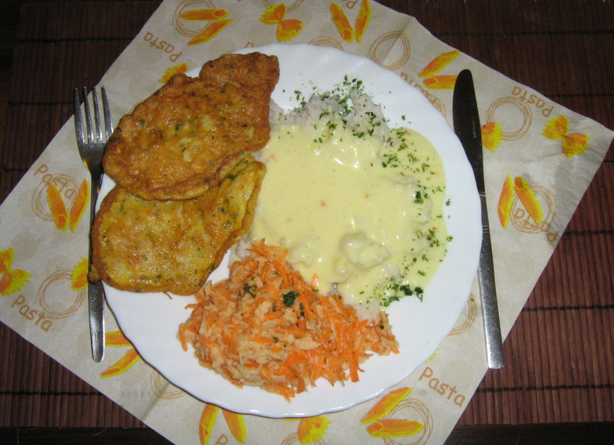 Złociste medaliony z kurczaka