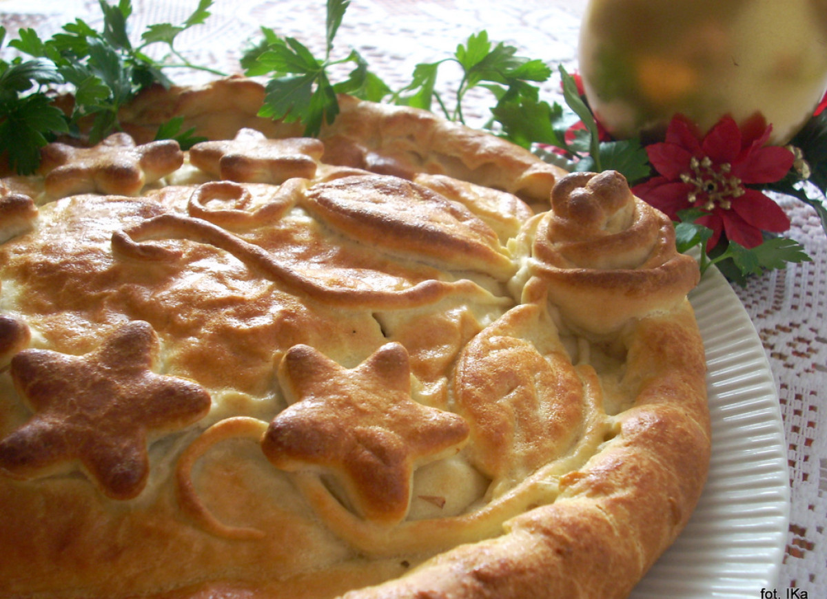 Pieróg z kaszą gryczaną i grzybami