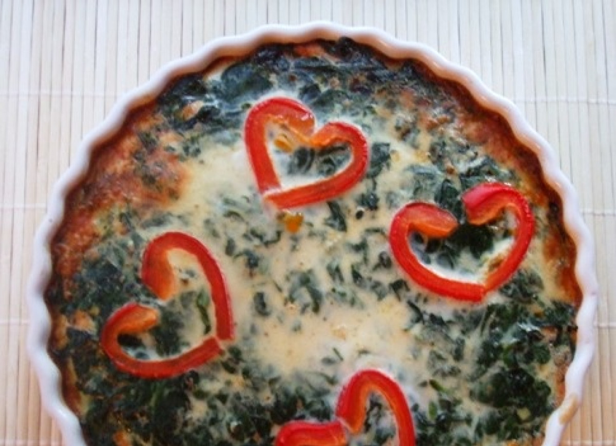 Frittata z kurczakiem i szpinakiem