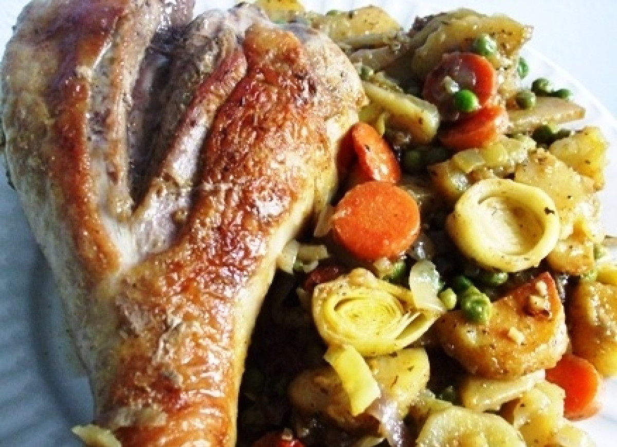 Udziec indyka w warzywkach