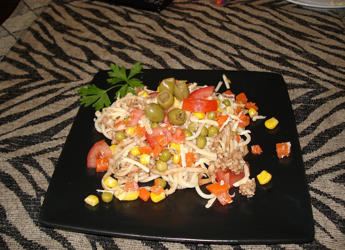 Spaghetti z oliwkami