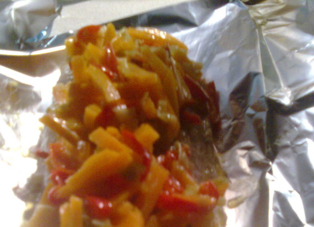 Panga pieczona z warzywami