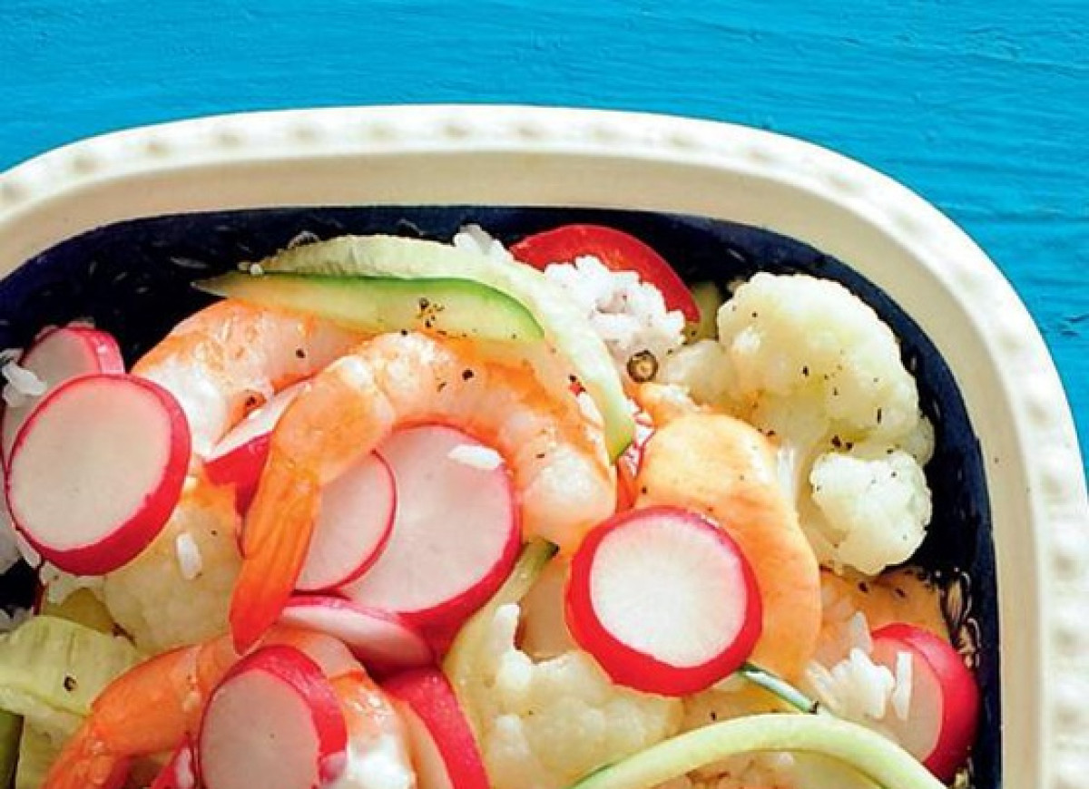 Sałatka z krewetkami i rzodkiewkami