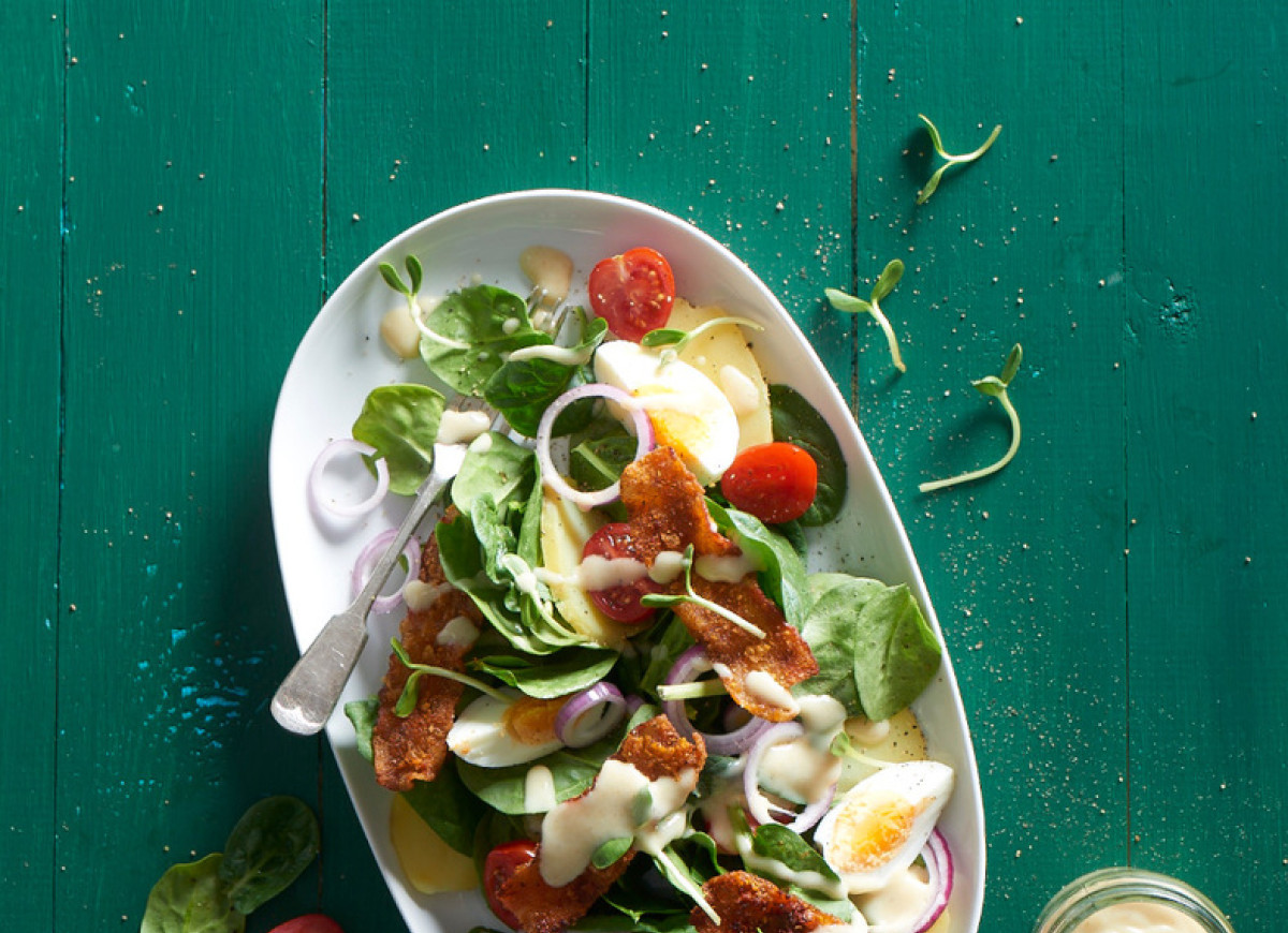 Szpinak z ziemniakami i boczkiem