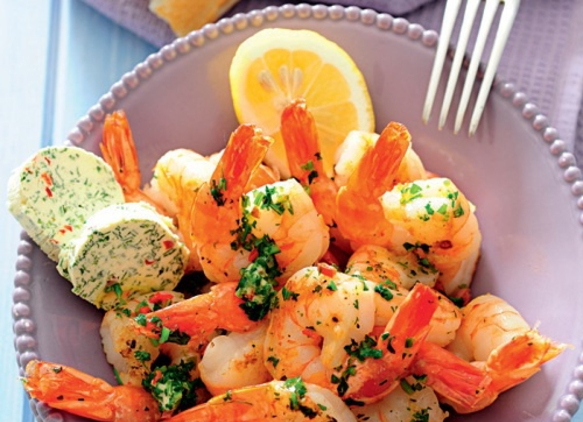 Krewetki z masłem ziołowym