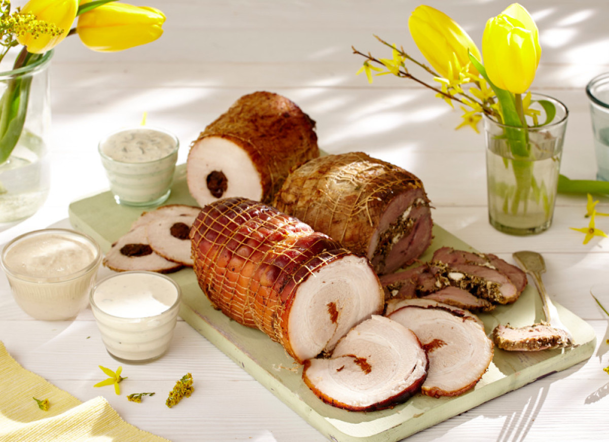 Zimny półmisek mięs z trzema sosami