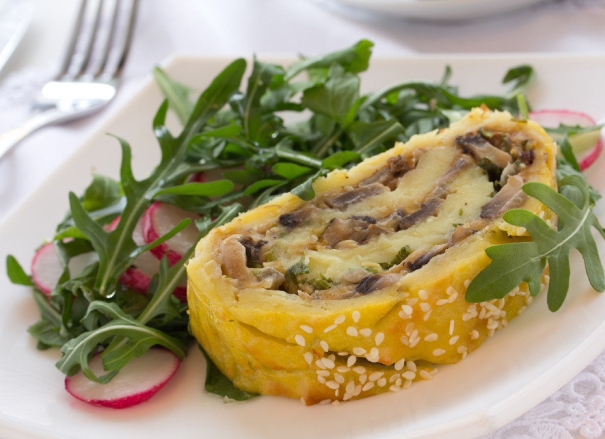 Strudel z pieczarkami