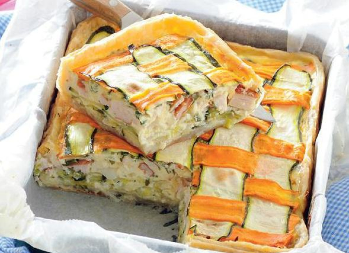 Placek w kratkę z kurczakiem