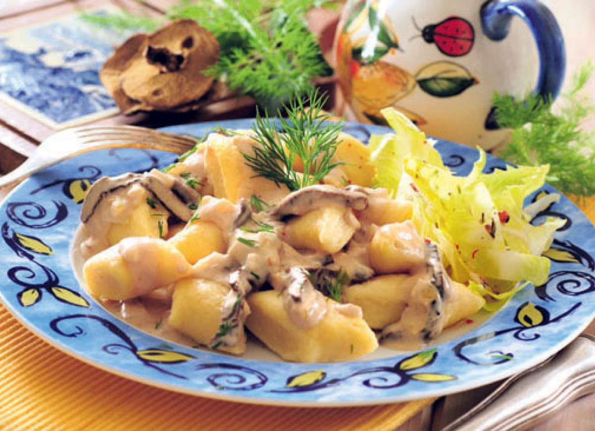 Kopytka z sosem grzybowym