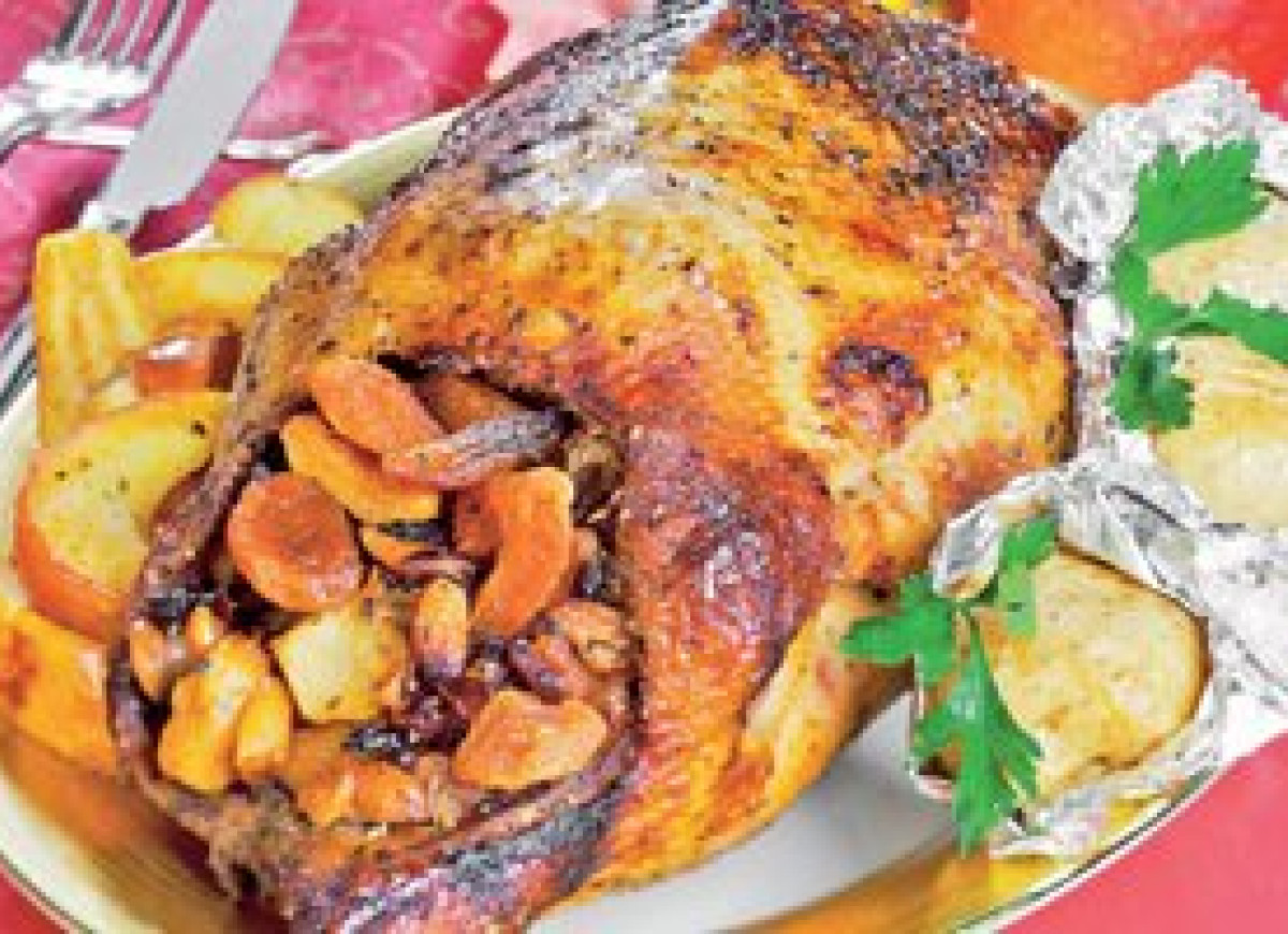 Gęś nadziewana suszonymi owocami