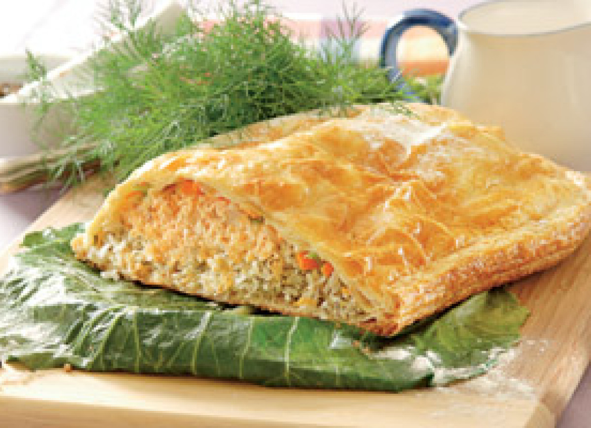 Kulebiak z łososiem