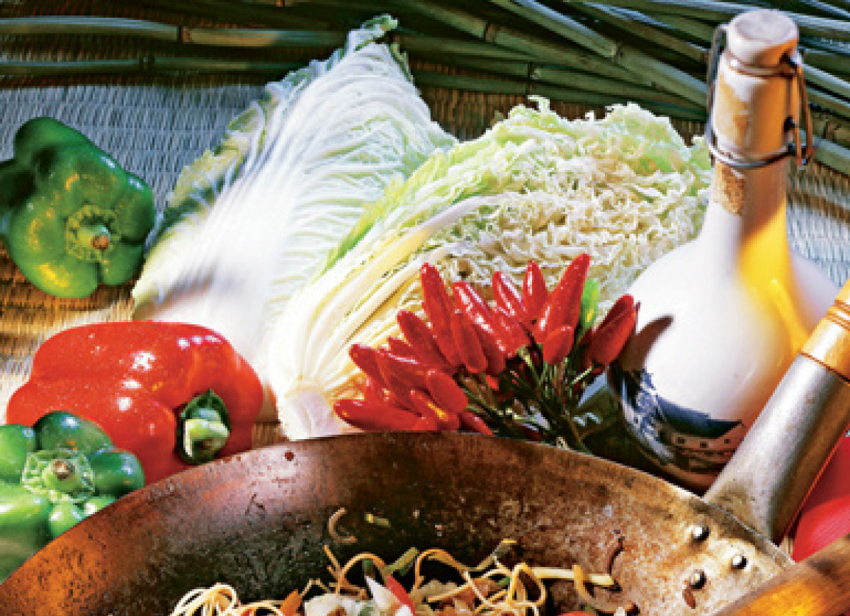 Makaron z woka z warzywami