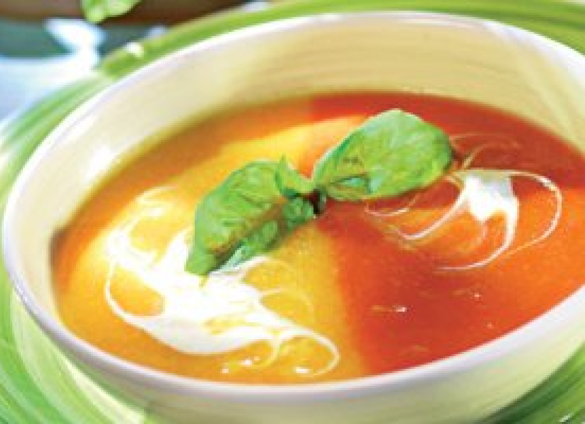 Dwukolorowa zupa paprykowa