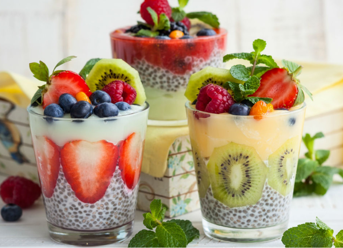 1. Pudding chia z owocowym musem