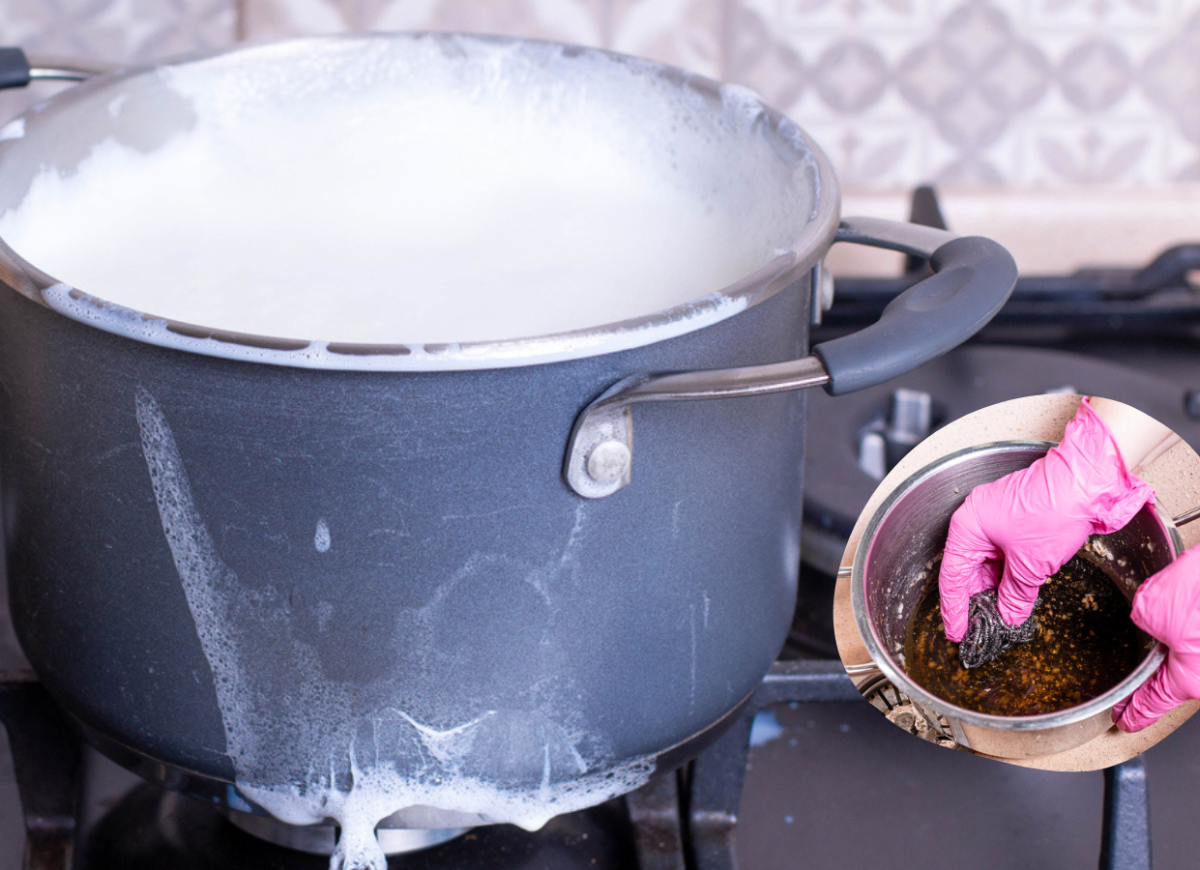 Mleko/ przypalony garnek