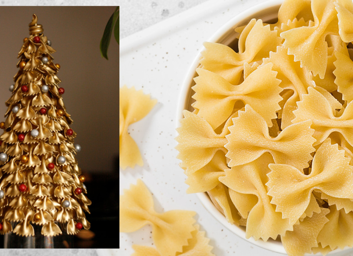 choinka z makaronu