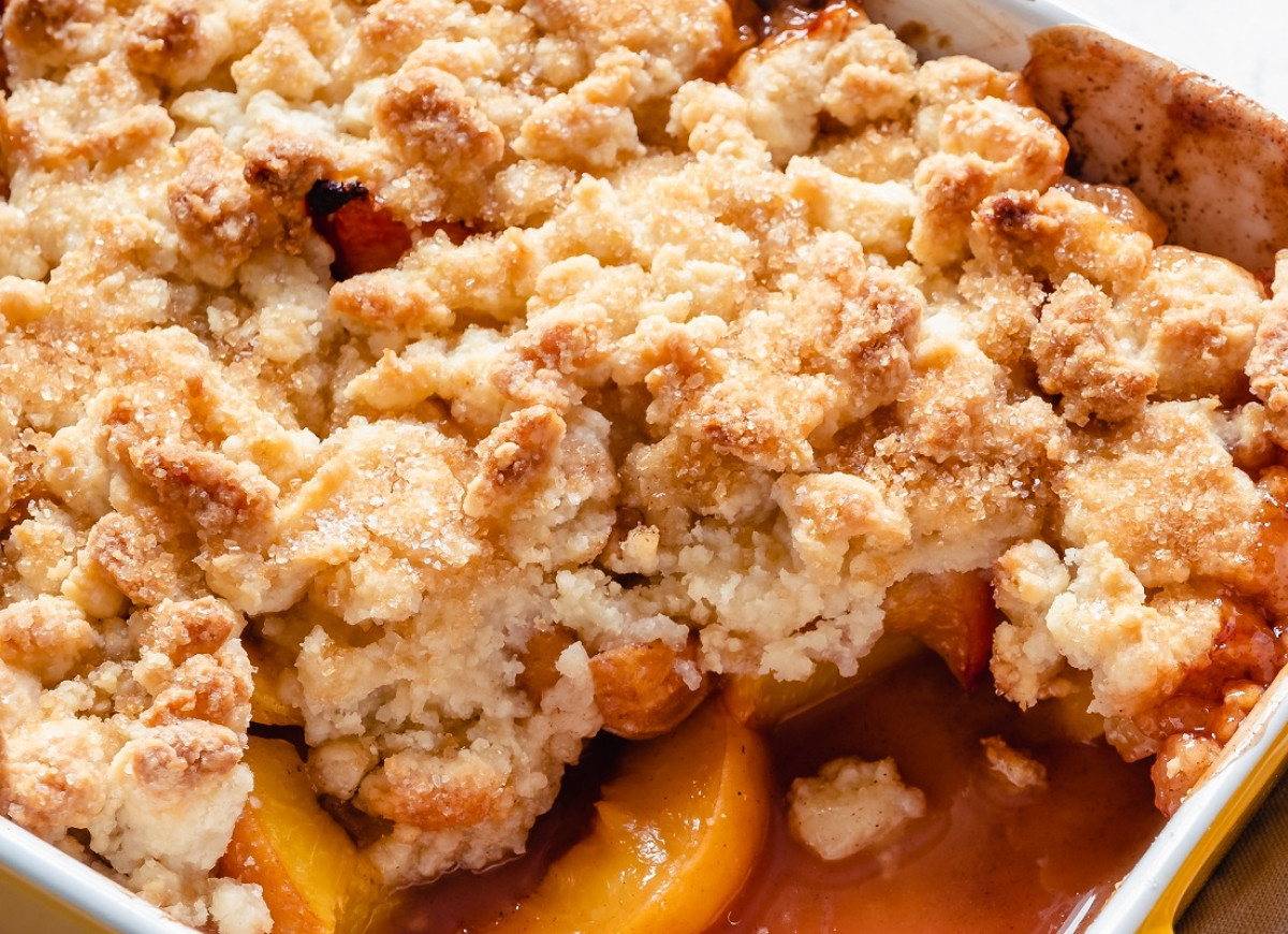 brzoskwiniowe ciasto pod kruszonką