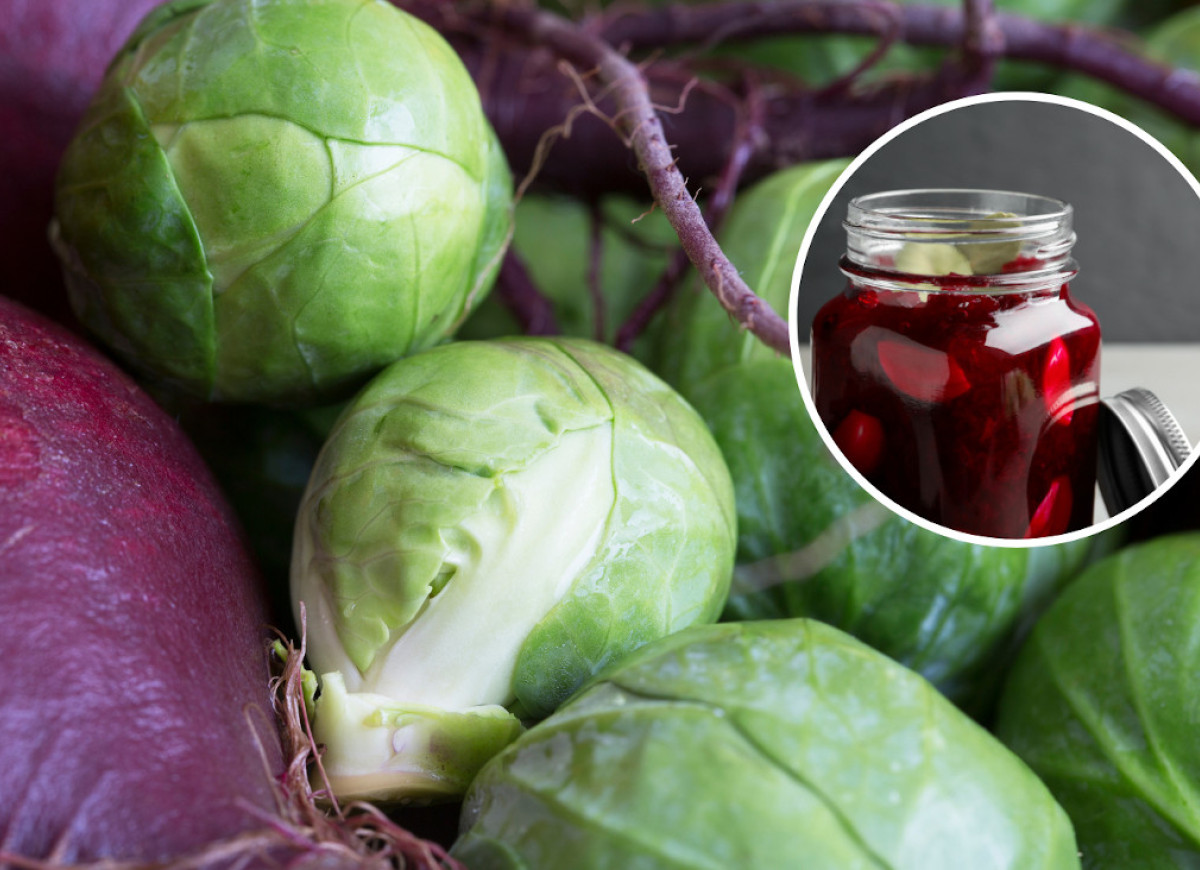 kiszona brukselka z burakami