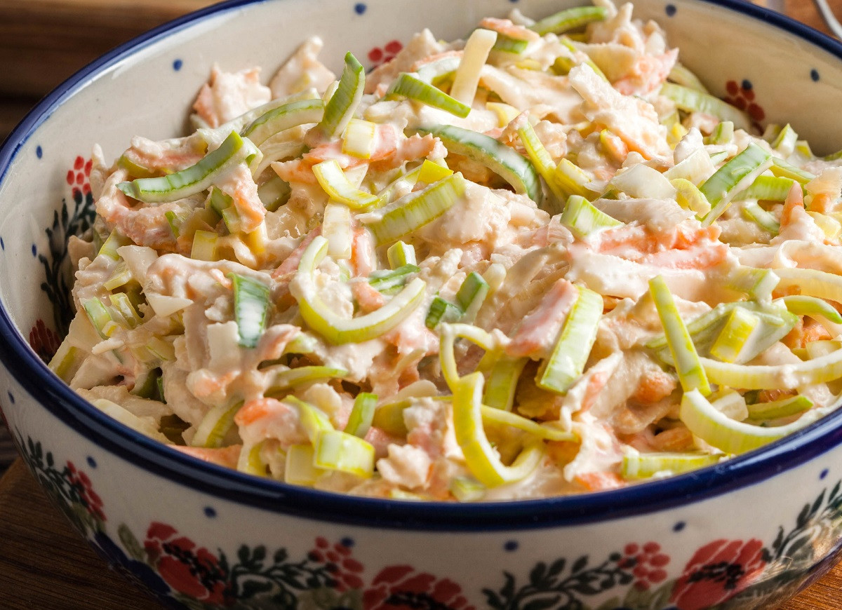 najlepsza sałatka z pora i szynki