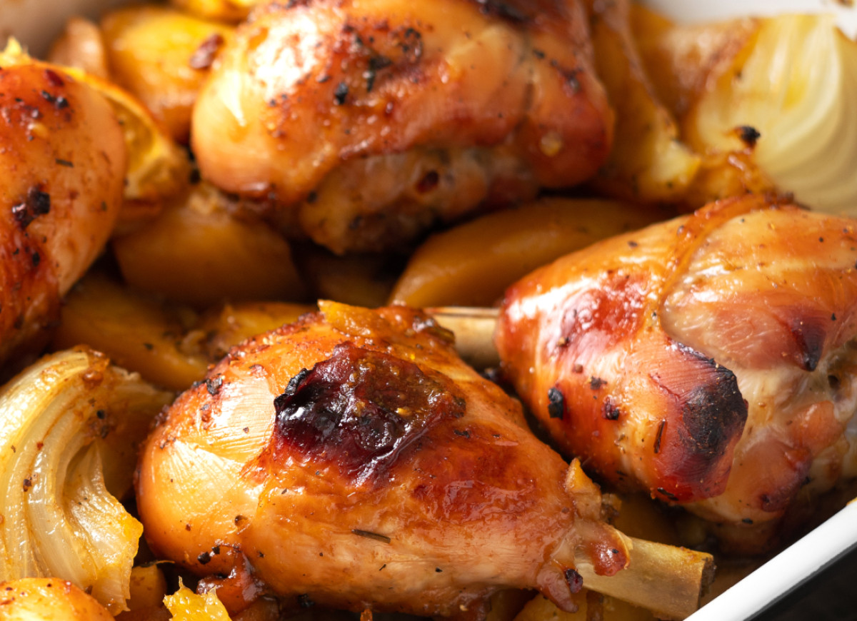 pieczone udka z kurczaka z kaki